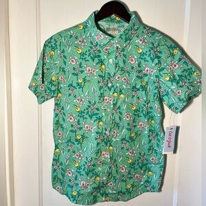 NWT Cat & Jack Floral Button Up, size boy’s XL